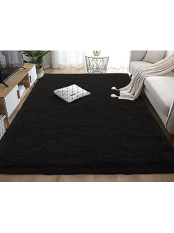 Γαρύφαλλο Fluffie Χαλί Ορθογώνιο Shaggy 160x230cm Μαύρο