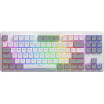 Hator Rockfall 3 Ασύρματο Μηχανικό Gaming Πληκτρολόγιο TenKeyLess με Hator Aurum Orange Διακόπτες RGB White