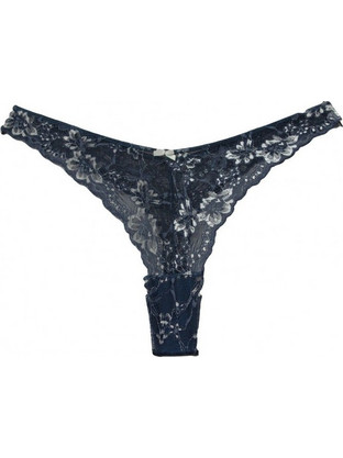 HNX Γυναικείο Sexy String με Δαντέλα Navy Μπλε TA1700MPL