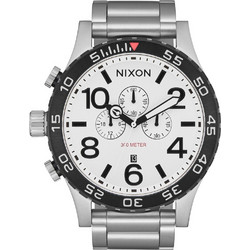 Nixon 51-30 Ανδρικό Ρολόι Χρονογράφος με Ασημί Μεταλλικό Μπρασελέ A1389-5371-00