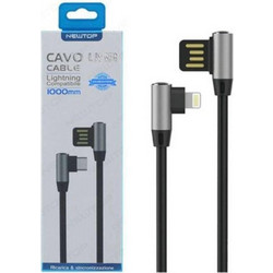 Newtop CU08 Angle 90° USB-A to Lightning Cable 1m Silver