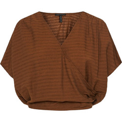 Funky Buddha Γυναικείο Καλοκαιρινό Crop Κρουαζέ Top Καφέ FBL013-128-17