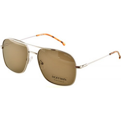 Hoffman HF.008350 Ανδρικά Γυαλιά Ηλίου Aviator Μεταλλικά Ασημί με Καφέ Φακό