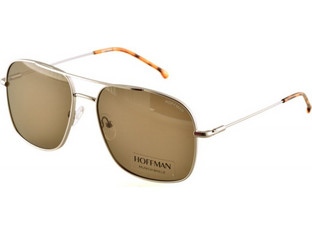 Hoffman HF.008350 Ανδρικά Γυαλιά Ηλίου Aviator Μεταλλικά Ασημί με Καφέ Φακό