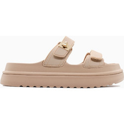 Steve Madden Bigschmona Jelly Γυναικείες Παντόφλες Καλοκαιρινές Flatforms Μπεζ SM11003858-166