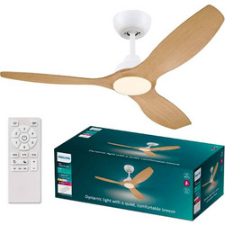 Philips Olas 929004750201 Ανεμιστήρας Οροφής 132cm με Φως & Τηλεχειριστήριο Λευκός Μπεζ