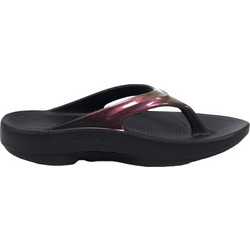 Oofos Oolala Γυναικείες Σαγιονάρες Flatforms Ανατομικές Αντιολισθητικές Μαύρες Μπορντό 1400