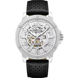 Kenneth Cole Ανδρικό Ρολόι Αυτόματο με Μαύρο Δερμάτινο Λουράκι KCWGX0064003