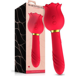 Martinella Rose with Suction & Vibe Κλειτοριδικός Δονητής Κόκκινος MT-340