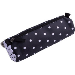 Sentio Polka Hearts Κασετίνα Βαρελάκι Μαύρη ST60263