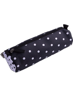 Sentio Polka Hearts Κασετίνα Βαρελάκι Μαύρη ST60263