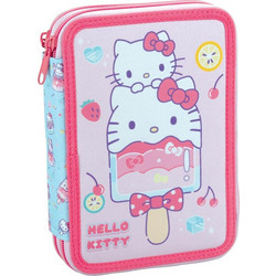 Gim Hello Kitty Cupcake Κασετίνα Γεμάτη με 2 Θήκες Ροζ 335-77100