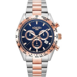 Roamer Monza 100 Chrono Ανδρικό Ρολόι Χρονογράφος με Ασημί Μεταλλικό Μπρασελέ 850837-49-45-20