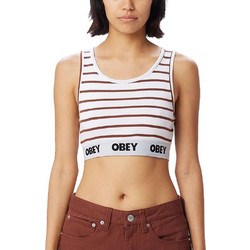 Obey Γυναικείο Καλοκαιρινό Crop Top Ριπ Λευκό 234050127-SEP