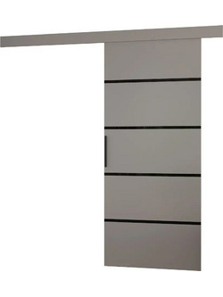 Possina Mulan 162757859 Πόρτα Εσωτερική Συρόμενη Ξύλινη Γκρι 96x205cm