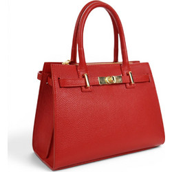 Passaggio Leather Γυναικεία Τσάντα Χειρός Δερμάτινη Κόκκινη 5469-KR-10