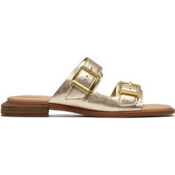 Clarks Ariany Bay Δερμάτινα Γυναικεία Σανδάλια Χρυσά 26185804