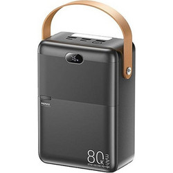 Remax RPP-118 Power Bank 80000mAh 27W με Ενσωματωμένο Καλώδιο USB-C Power Delivery Black