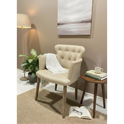 Stewe Home Πολυθρόνα Δερμάτινη Μπεζ STE-026724-V58204