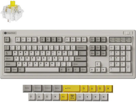 Keychron R6 QMK Ασύρματο Μηχανικό Gaming Πληκτρολόγιο με Keychron Super Banana Διακόπτες RGB Grey