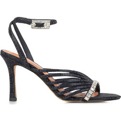 Kurt Geiger Γυναικεία Πέδιλα Μαύρα με Λεπτό Ψηλό Τακούνι και Στρας 5853800609