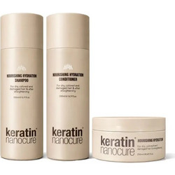 Keratin Nanocure Nourishing Hydration Σετ Περιποίησης Μαλλιών Σαμπουάν 500ml + Conditioner 500ml + Μάσκα 250ml