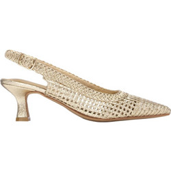 Xti Γόβες Slingback Δερμάτινες με Λεπτό Χαμηλό Τακούνι Χρυσές 145432