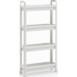 Costway JZ10421WH Τρόλεϊ Πλαστικό 4 Θέσεων 54x18.5x103cm