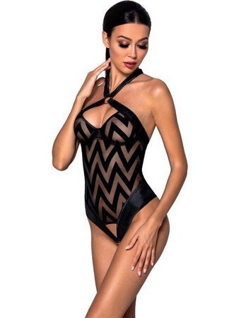 Passion Hima Sexy Κορμάκι String Αυτοκινήτου See Through Μαύρο 42751