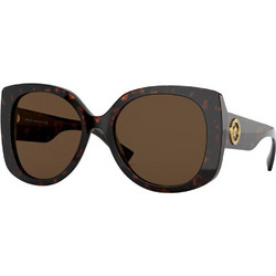 Versace VE4375F-10873 Γυναικεία Γυαλιά Ηλίου Τετράγωνα Κοκάλινα Ταρταρούγα με Καφέ Φακό