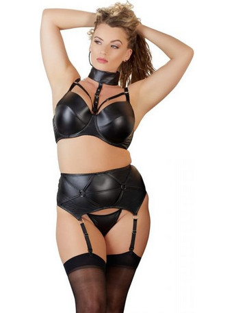 Cottelli Σετ Sexy Εσώρουχα με Ζαρτιέρες Μαύρα 4024144375059