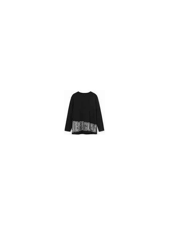 Desigual Παιδικό T-Shirt Μακρυμάνικο Μαύρο Γκρι 24WBTK02