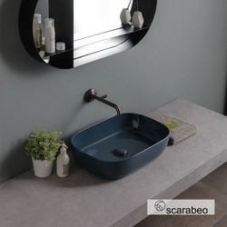 Scarabeo Glam Επικαθήμενος Νιπτήρας Μπάνιου Πορσελάνης 56x39cm Μπλε 502-1804-600G