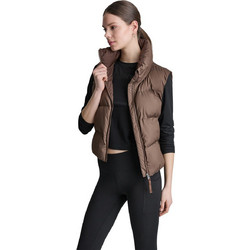 DKNY Αμάνικο Γυναικείο Μπουφάν Χειμωνιάτικο Puffer Μακρύ Σοκολατί DP6V3145-CHT