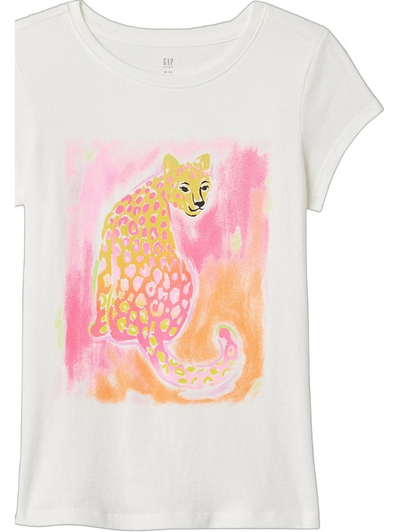Gap Παιδικό T-Shirt Κοντομάνικο Μπεζ Ροζ Κοραλί 405153000