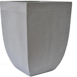 Mastershop Γλάστρα Εξωτερικού Χώρου Τετράγωνη Fiberclay Γκρι 36x36x49cm 00.03.34535