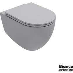 Serel Lenta Λεκάνη Τουαλέτας Κρεμαστή Rimless χωρίς Καζανάκι με Κάλυμμα Slim Soft Close Γκρι 381600C-440