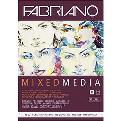 Fabriano Μπλοκ Σχεδίου A4 Mixed Media 250gr/m² 40 Φύλλα
