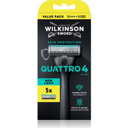 Wilkinson Sword Quattro Ξυραφάκι μιας Χρήσης με 4 Λεπίδες & Λιπαντική Ταινία 5τμχ