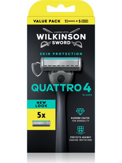 Wilkinson Sword Quattro Ξυραφάκι μιας Χρήσης με 4 Λεπίδες & Λιπαντική Ταινία 5τμχ