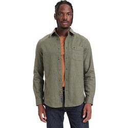 Tommy Jeans Ανδρικό Πουκάμισο Βαμβακερό Μακρυμάνικο Κανονική Γραμμή Overshirt Χακί DM0DM23529-M04