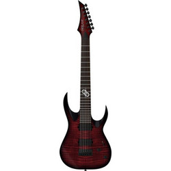Solar Guitars AB2.7 Ηλεκτρική Κιθάρα ST Style με Μαγνήτες HH & Ταστιέρα Rosewood 7 Χορδών Red Satin Flame Burst