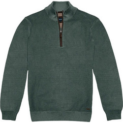 Double Ανδρική Πλεκτή Μπλούζα με Φερμουάρ Χακί KNIT-06