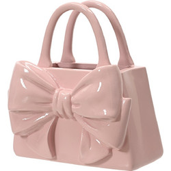 Beauty Home Τσάντα με Φιόγκο Κασπώ Polyresin Ροζ 18.6x11x20cm