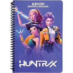 Gim K-Pop Demon Hunters Σπιράλ Τετράδιο Ριγέ B5 105 Φύλλων 3 Θεμάτων Μωβ 364-02403