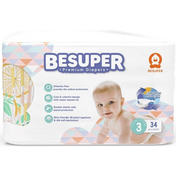 Besuper Premium Baby Πάνες No3 6-10kg 34τμχ