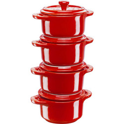 Staub Mini Cocotte Σετ Κατσαρόλες με Αντικολλητική Επίστρωση Εμαγιέ 4τμχ 40508-158-0