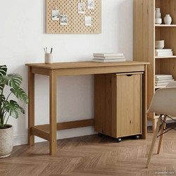 vidaXL Σετ Γραφείο Υπολογιστή από Μασίφ Ξύλο 75x50x112cm 3438780