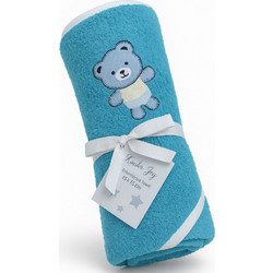 Beboulino Bear Βρεφικό Μπουρνούζι Κάπα Τιρκουάζ 75x75cm