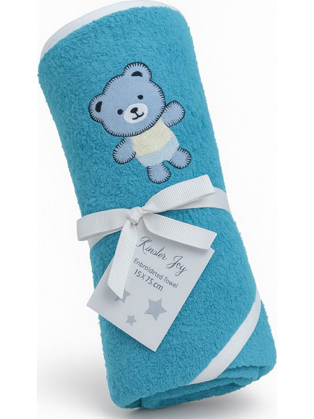 Beboulino Bear Βρεφικό Μπουρνούζι Κάπα Τιρκουάζ 75x75cm